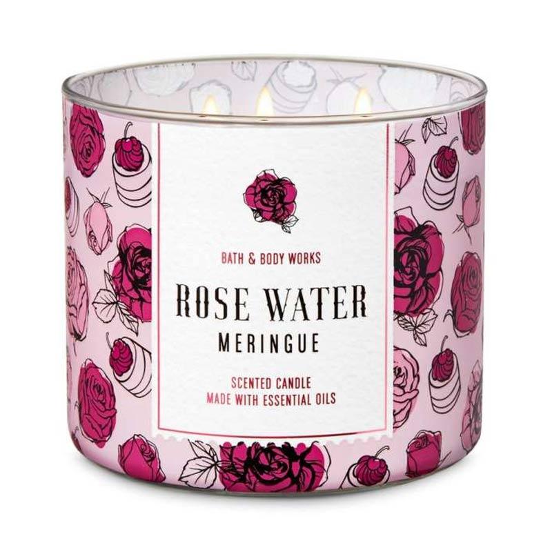 Jual Bath & Body Works Candle 3Wick ( Part II ) Rosewater Merigue di
