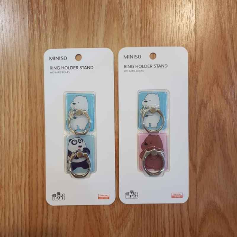 Promo Miniso Japan We Bare Bears Ring Holder Stand I-Ring Handphone