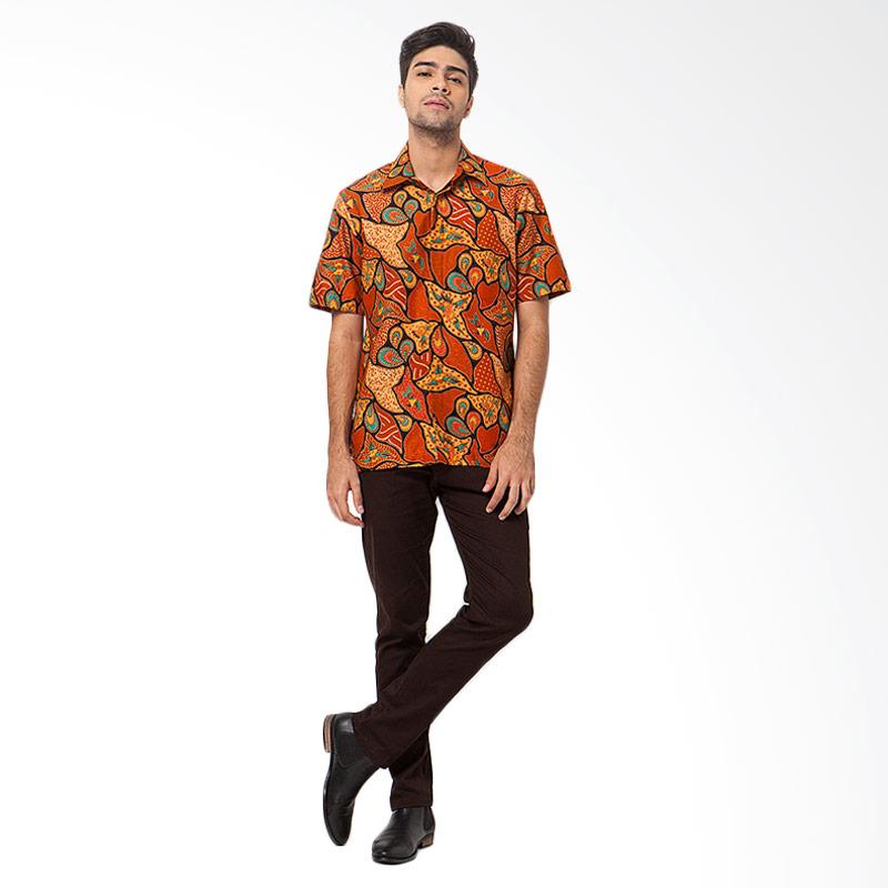 Jual Asana Triangle Short Sleeves Batik Pria - Orange