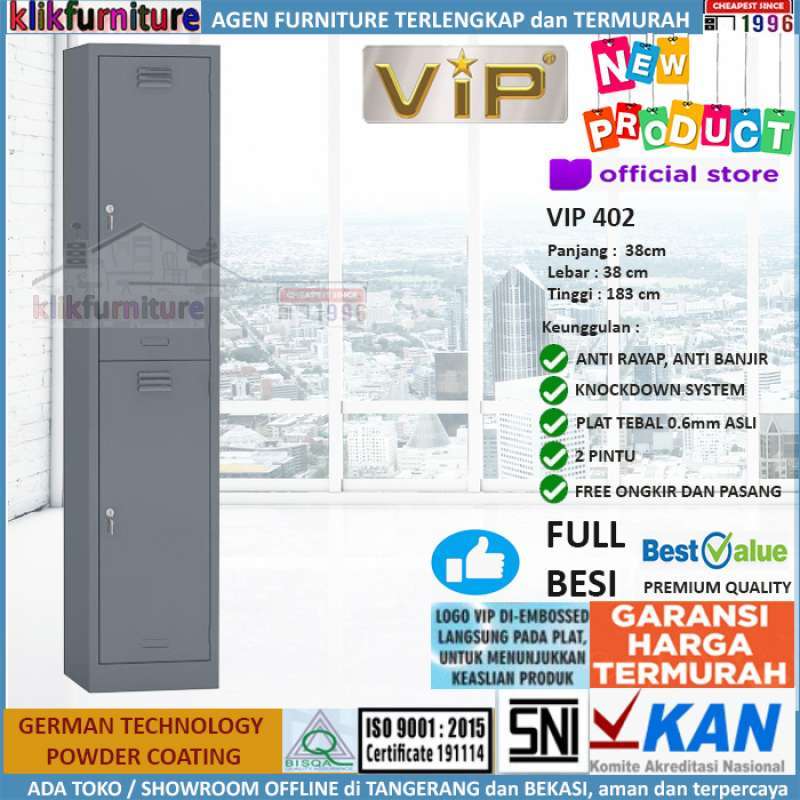 Promo VIP 402 Lemari Locker Besi Loker Pintu 2 Diskon 20 di