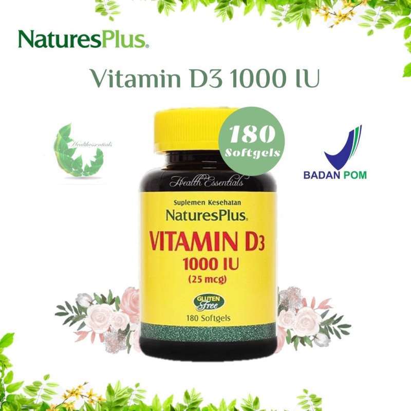 Jual Natures Plus Vitamin D3 1000 IU 180 Softgels BPOM di Seller Health