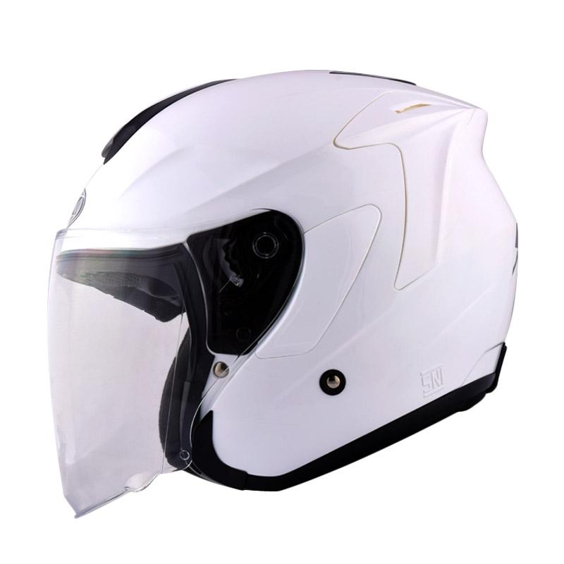 Promo INK Dynamic Solid Helm Half Face White Diskon 7 di Seller