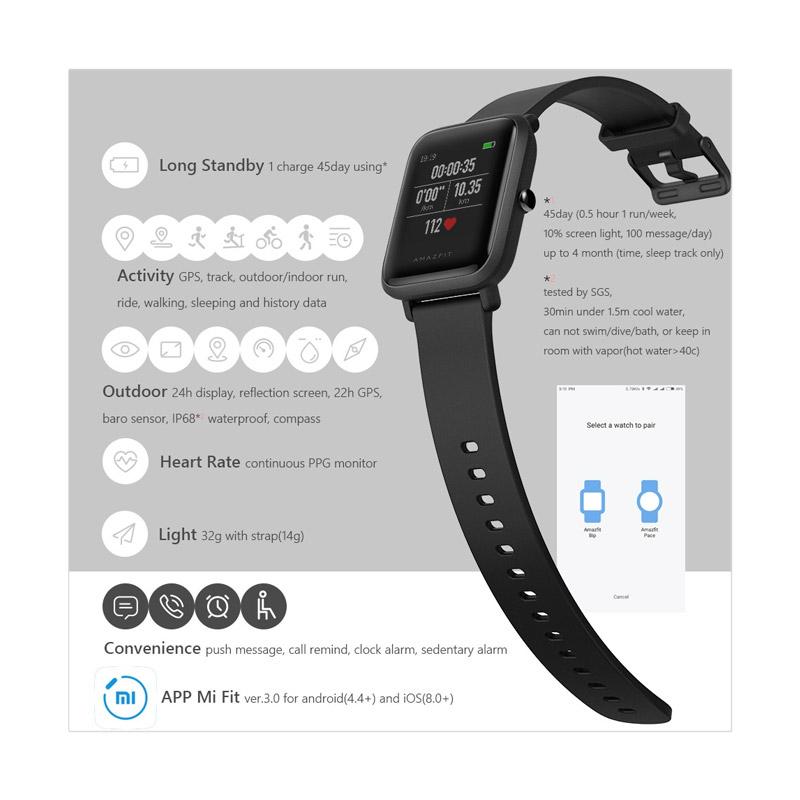 Jual Xiaomi Huami Amazfit BIP English Version Smartwatch