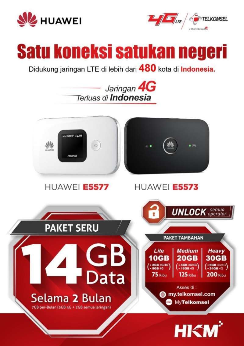 Jual Huawei E5577 Slim Mifi Router Modem Wifi 4g Free Telkomsel 14gb ...