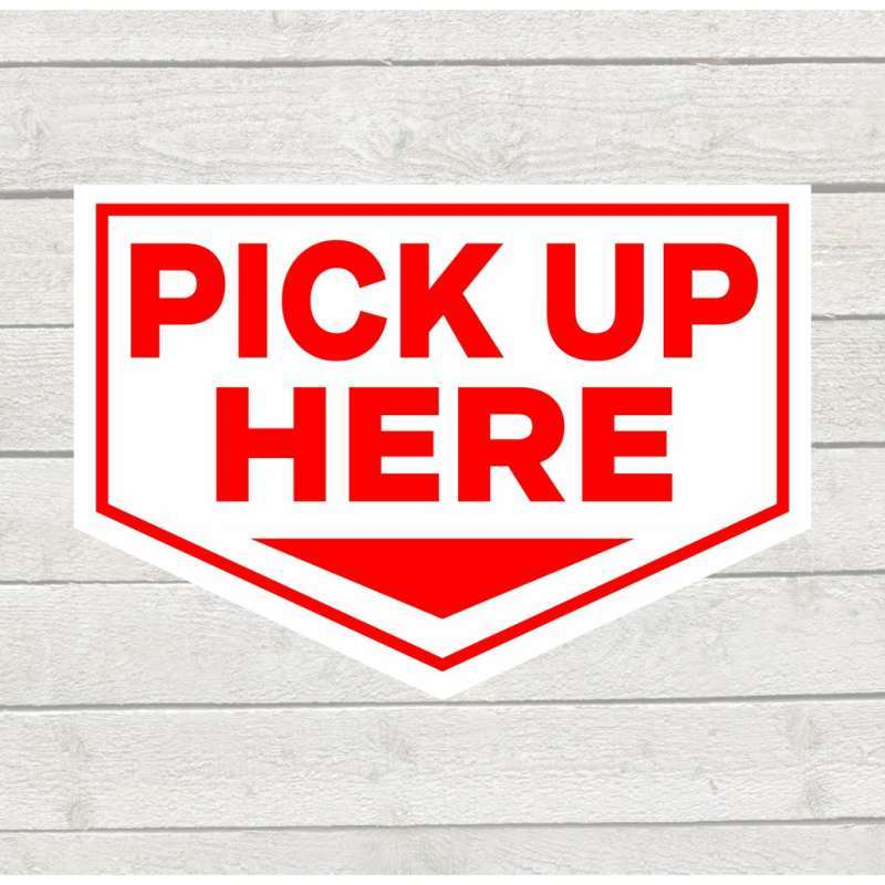 Promo Stiker Marka Sign Ambil Disini Sticker Pick Up Here 20 X 14 Cm ...