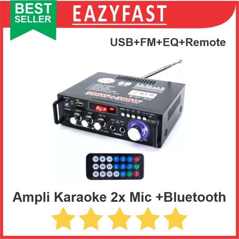 Promo Ampli Mic Karaoke USB Power Amplifier EQ Radio Bluetooth Speaker