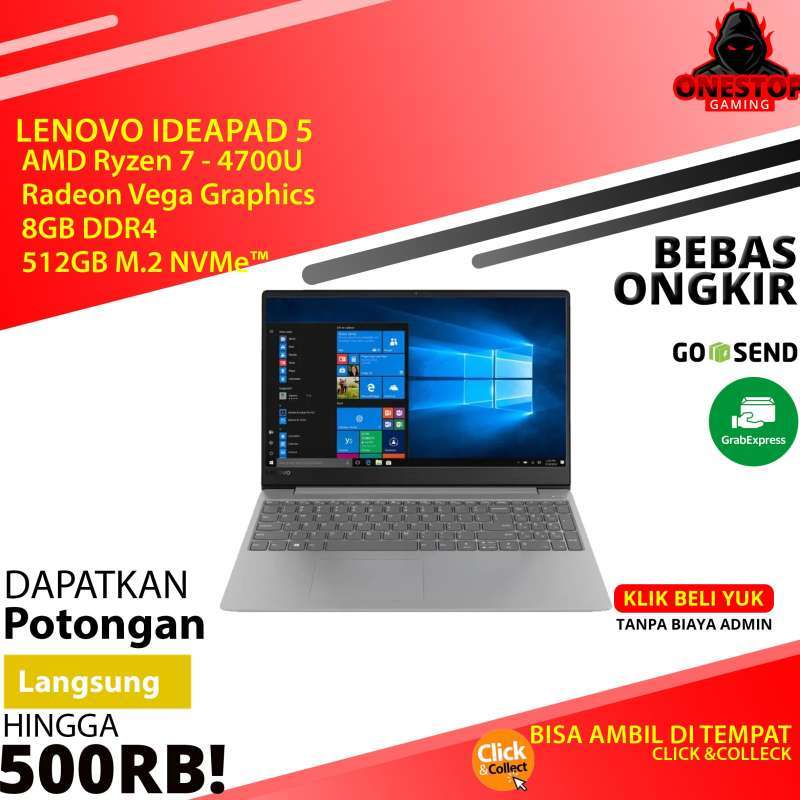 Jual Lenovo IdeaPad 5 Ryzen 7 4700U Radeon 8GB 512SSD W10 15.6 FHD 6US ...