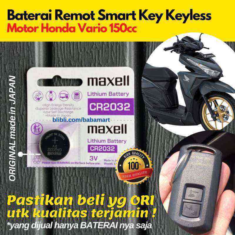 Jual BATERAI REMOT MOTOR HONDA VARIO 150 SMARTKEY KEYLESS REMOTE ALARM