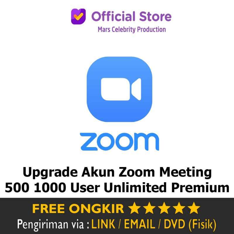 Jual Upgrade Akun Zoom Meeting Pro 1000 User Peserta Unlimited Premium