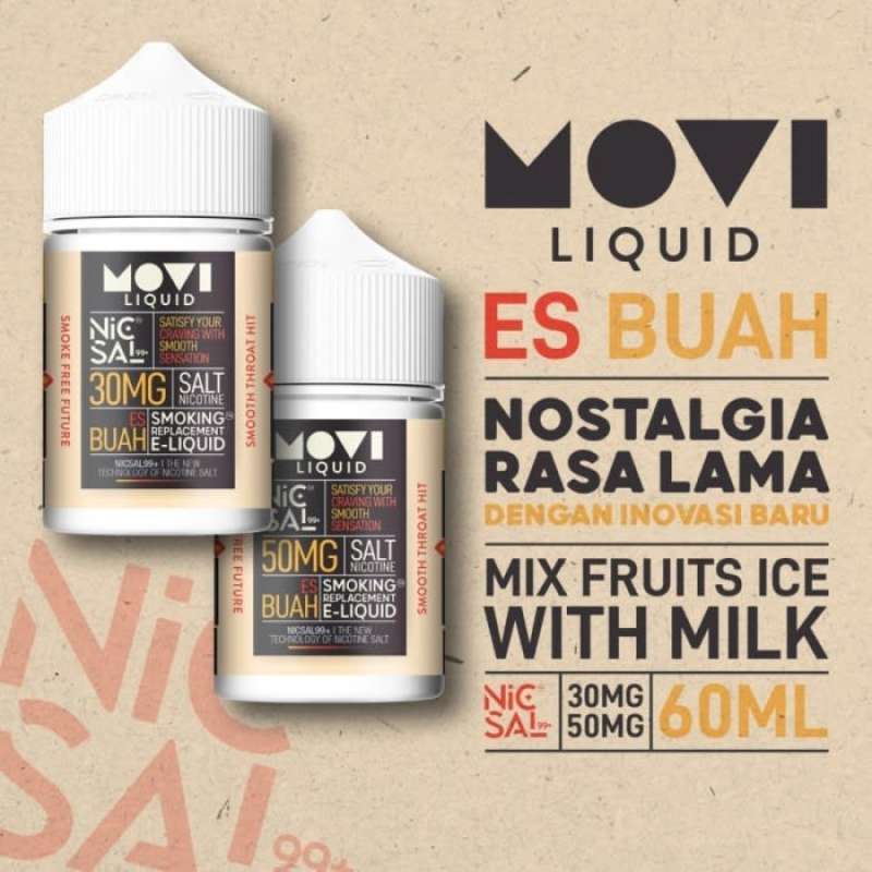 Jual Dijual LIQUID MOVI NICSAL99 ES BUAH SALTNIC 30mg Diskon di