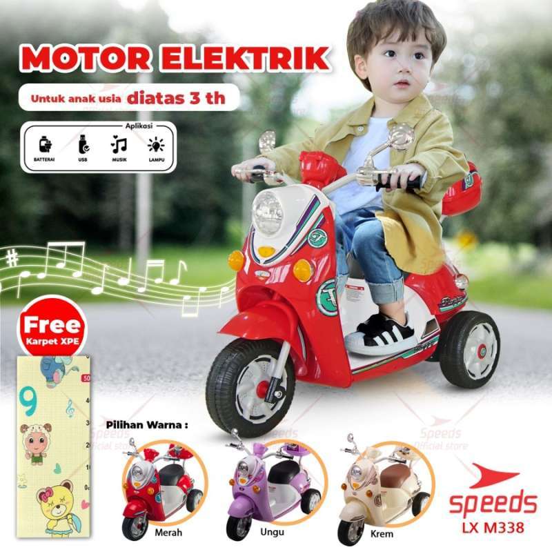 Promo Motor Aki Anak Mainan Anak Sepeda Motor Vespa Mini Scoopy SPEEDS