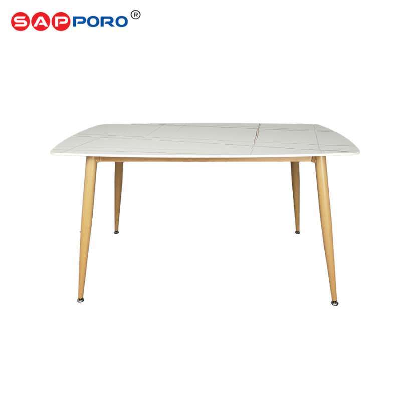 Promo SAPPORO PESCARA Meja Makan Marmer Rock Beam Dining Table