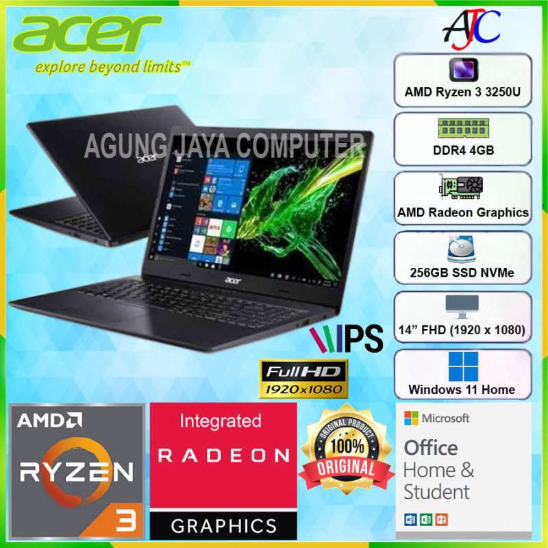Jual ACER ASPIRE 3 A314-22-R890 RYZEN 3 3250U 4GB 256SSD 14FHD WIN11 ...
