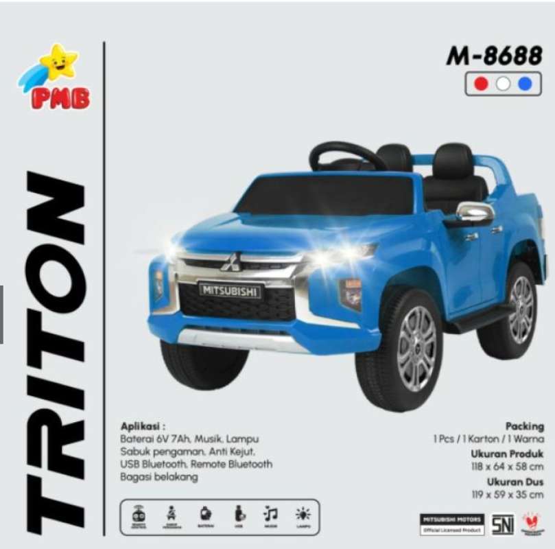 Jual Mobil Aki mainan anak remote PMB TRITON M 8688 - Merah di Seller
