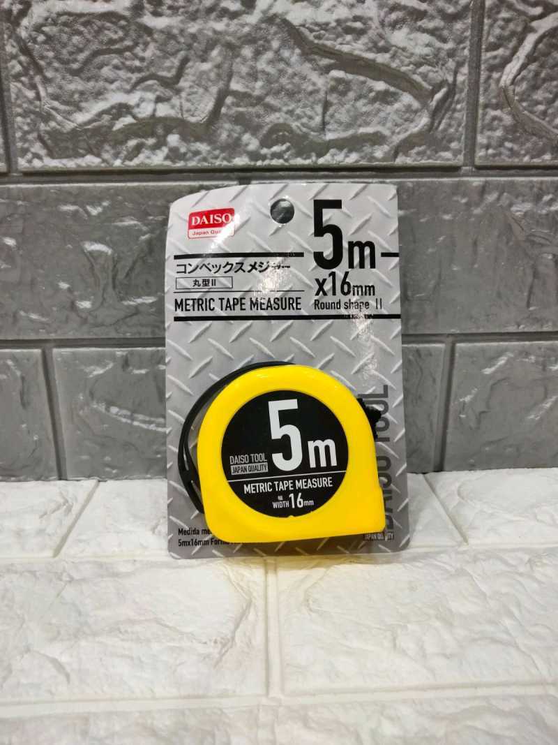 Jual daiso tool meteran metric tape measure 5Mx16MM yellow japan