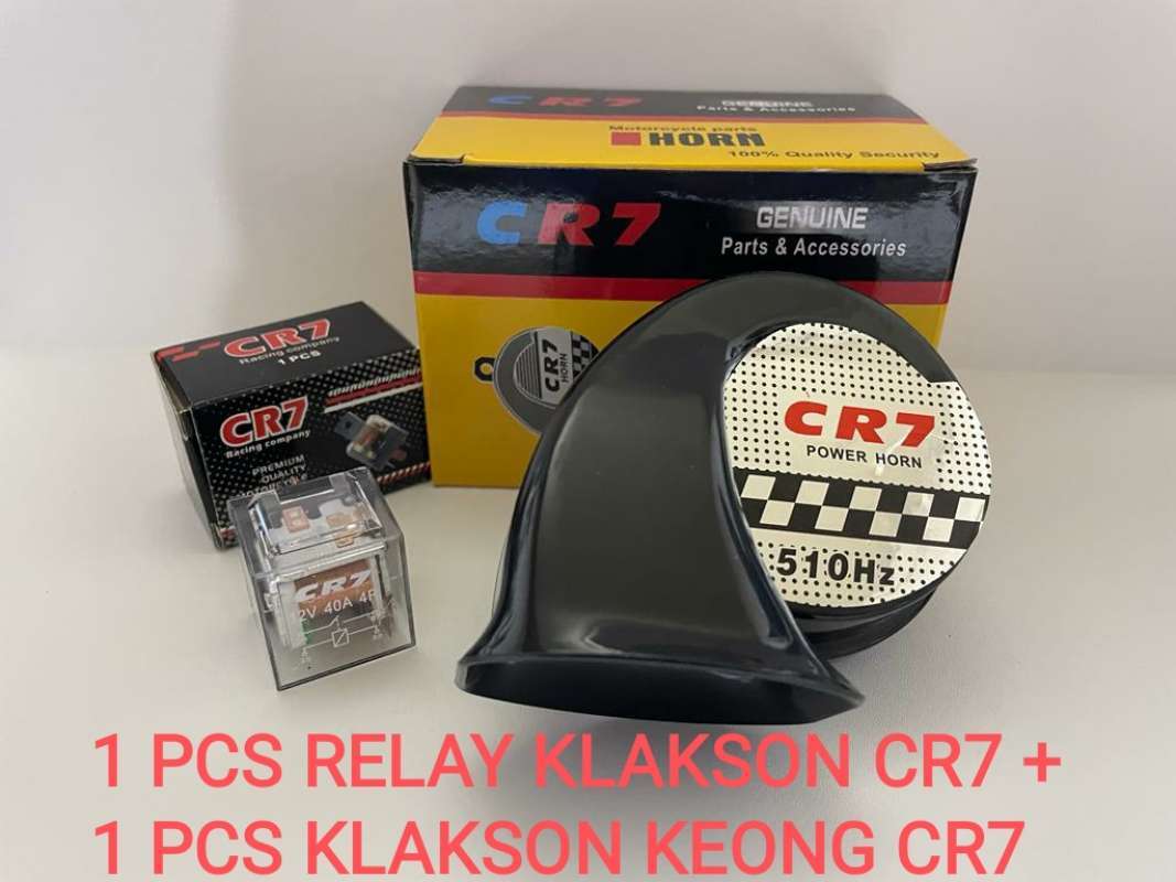 Jual Paket Klakson Keong Horn Single Cr7 + Relay Klakson Transparan Cr7