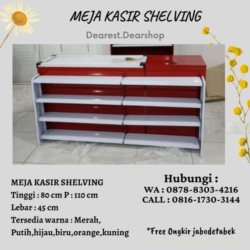 Promo RECOMMEND MEJA KASIR SEDERHANA DENGAN RAK BARANG di Seller