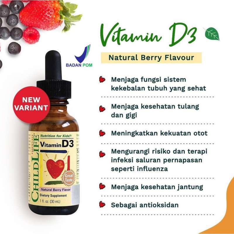 Jual Childlife Vitamin D3 Drop 500 IU 30ml Untuk Bayi NewBorn / NB dan