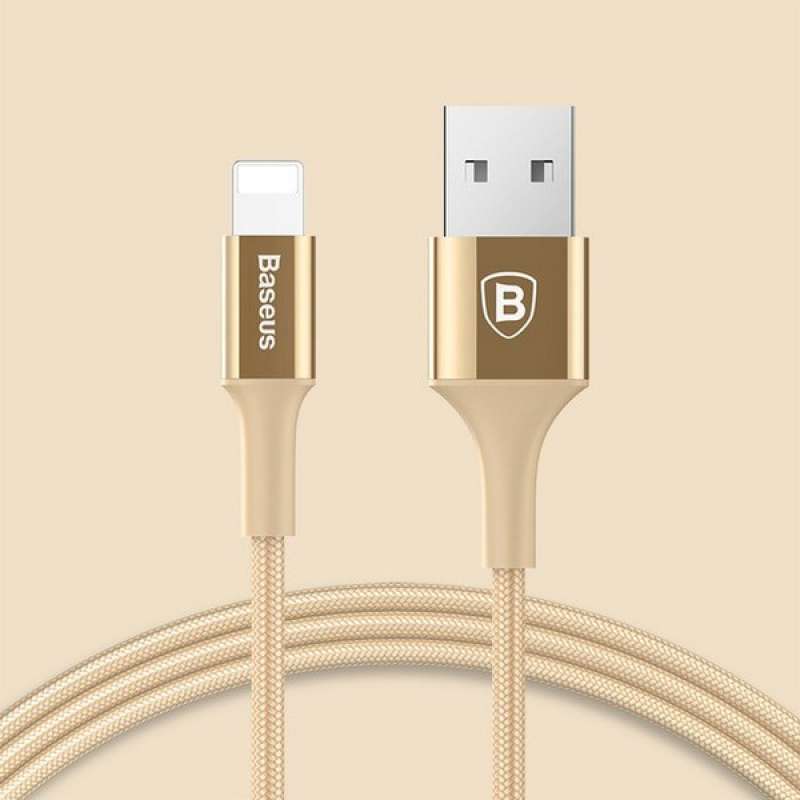 Jual Baseus Led Light Iphone Ipad Lightning Usb Cable 2A 1M Gold di ...