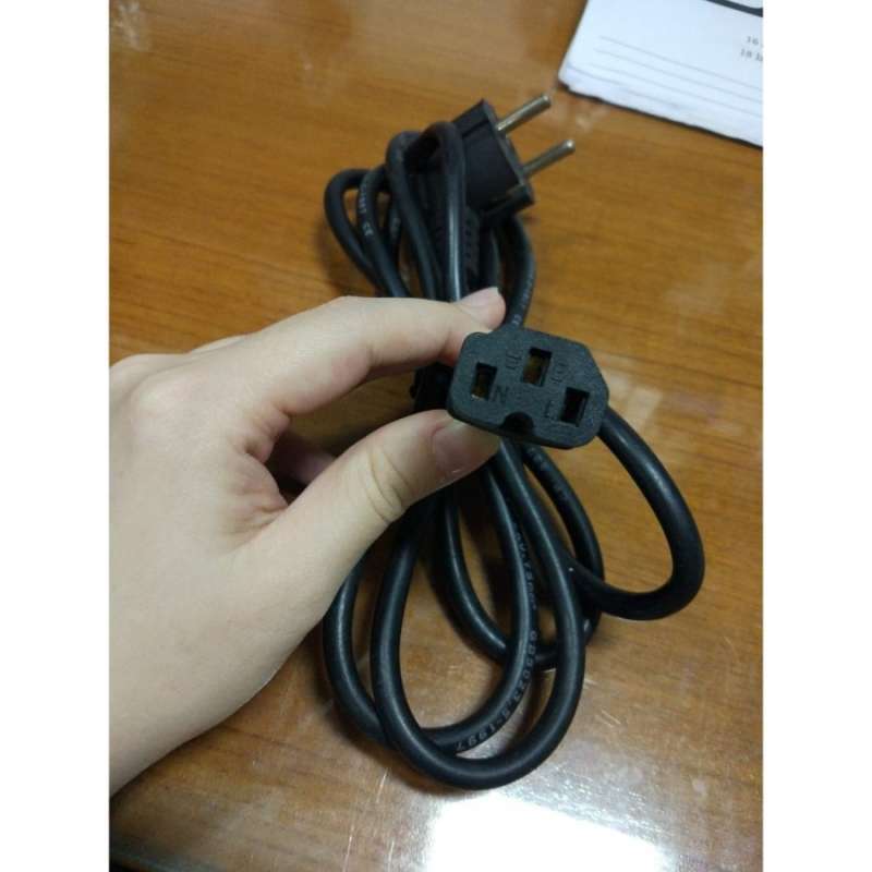 Jual Kabel Power komputer CPU power supply PC 3 lubang 3 Hole Hitam