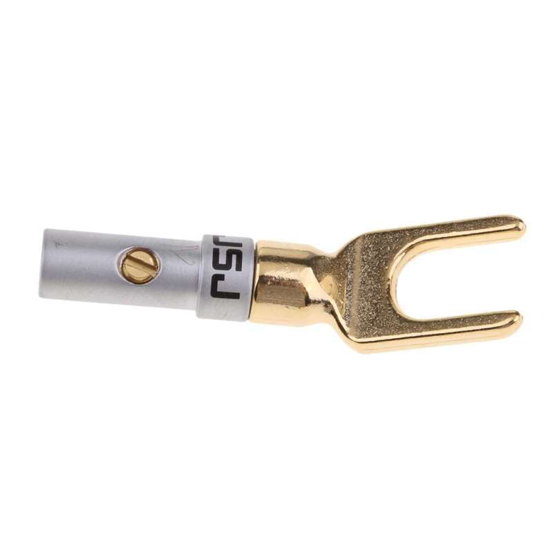 Jual Y Plug 45 Degree Terminal Spade Connector for Speaker Wires DIY