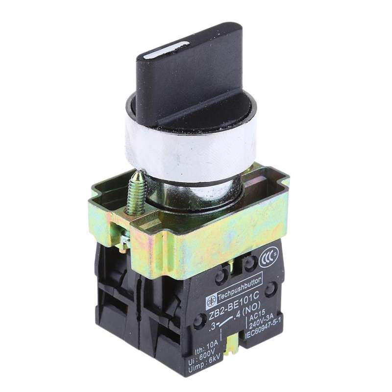Jual Zb2-be101c 22mm 2no 3 Positions Momentary Rotary Selector Switch ...