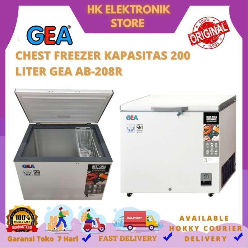 Promo CHEST FREEZER KAPASITAS 200 LITER GEA AB208R ANTI VACUUM