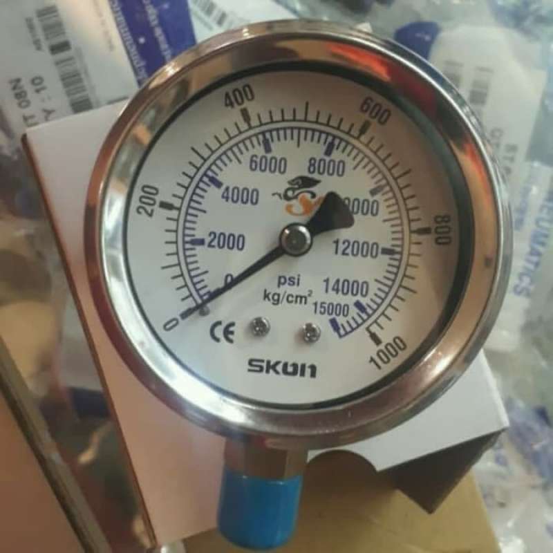 Jual Pressure gauge 1000 bar(kg/cm2) 2,5 inch skon Multicolor di
