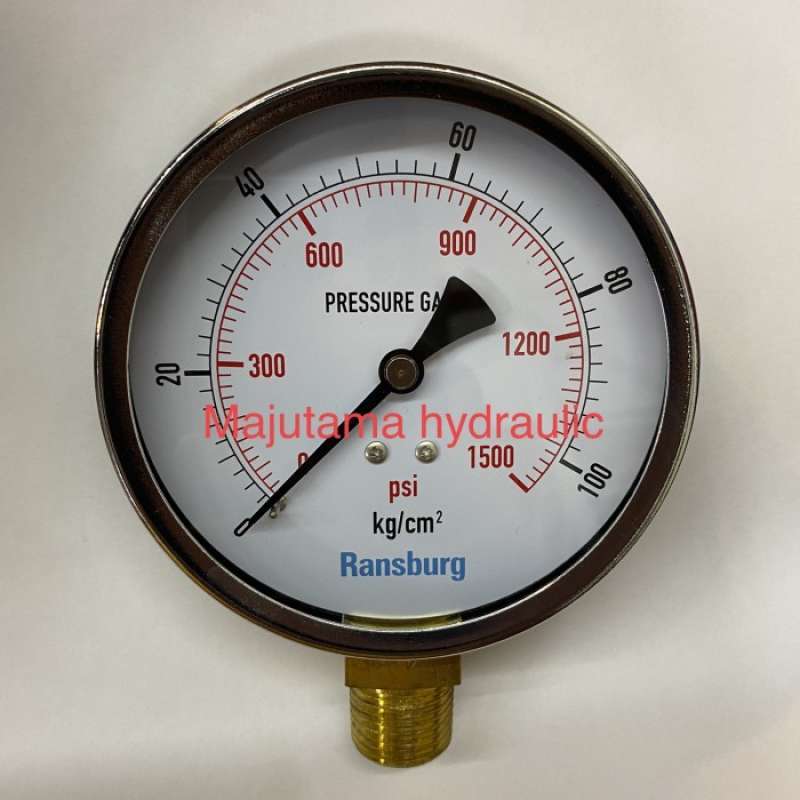 Jual Pressure gauge//manometer 4 inch 100 bar(kg/cm2)black steel