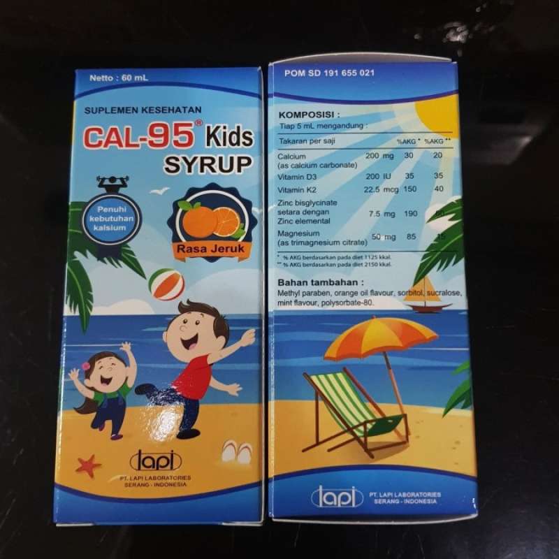 Jual Cal-95 Kids Syrup 60 Ml Rasa Jeruk Suplemen/ Vitamin Pada Anak Di ...