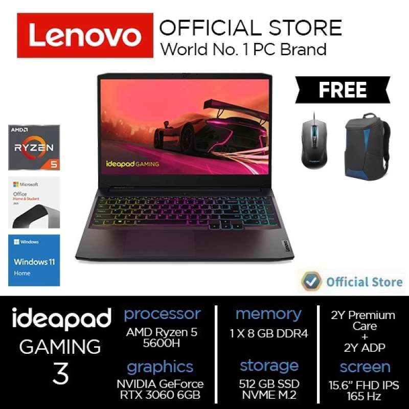 Jual Lenovo Ideapad Gaming 3 15ach6 Ryzen 5 5600h 8gb 512ssd Rtx 3060