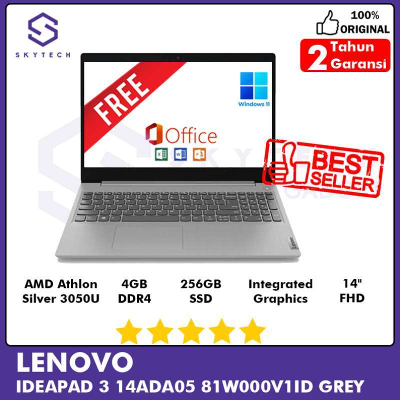 Jual LAPTOP LENOVO IDEAPAD 3 14ADA05 V1ID ALTHON 3050U RAM 4GB SSD ...