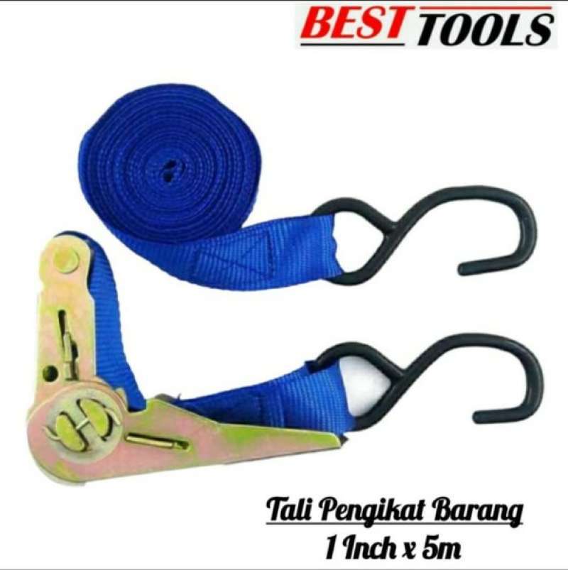Promo Tali Pengikat Barang di Sepeda Motor Kuat Hingga 400Kg Ratchet Tie Down 25mmx5M Catokan
