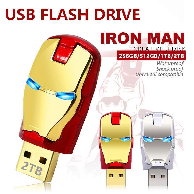 Jual Flash Disk Usb Bentuk Iron Man Kapasitas 256gb / 512gb 1tb / 2tb ...
