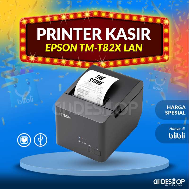 Jual Printer Thermal Epson TMT 82 X LAN Printer Cetak Struk Kasir 80mm