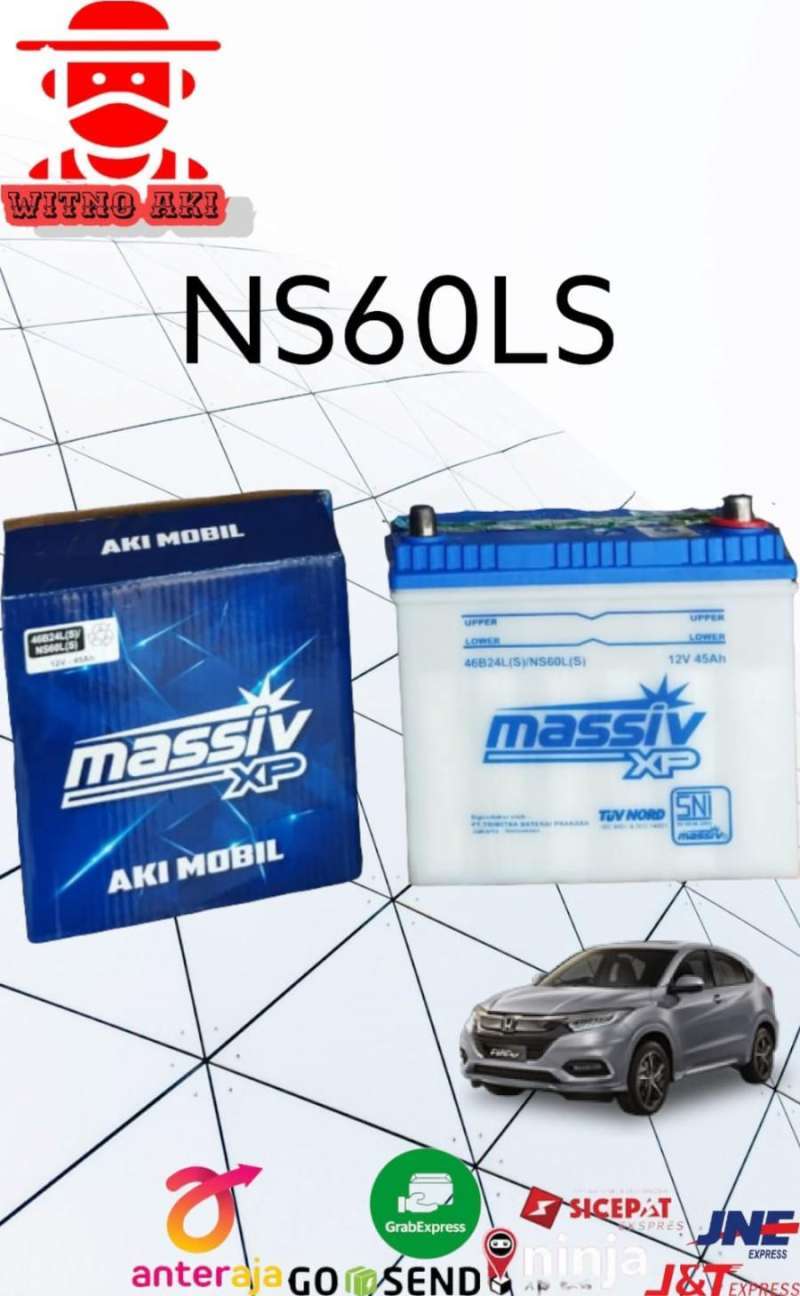 Jual Aki mobil honda hrv, crv,accord ns60ls massiv xp accu basah di