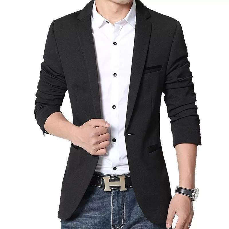 Promo Jas Hitam Exclusive Kancing 1 Bahan High Twist Istimewa Terbaik ...