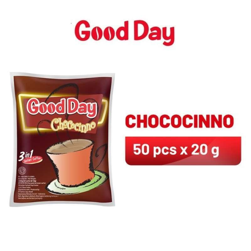 Promo Good Day Chococinno Kopi Instan [20 g/ 50 Sachet/ Bag] Diskon 2%