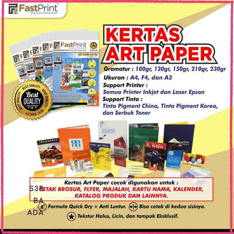 Jual Alat tulis Fast Print Kertas Art Paper Brosur Glossy A4 210 Gram