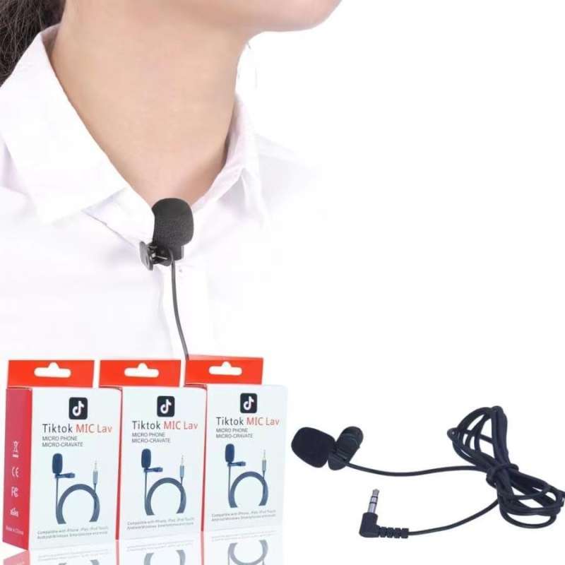 Jual CLIP ON Tiktok Lav & KARAOKE ATAU Microphone Mic Clip On Wireless