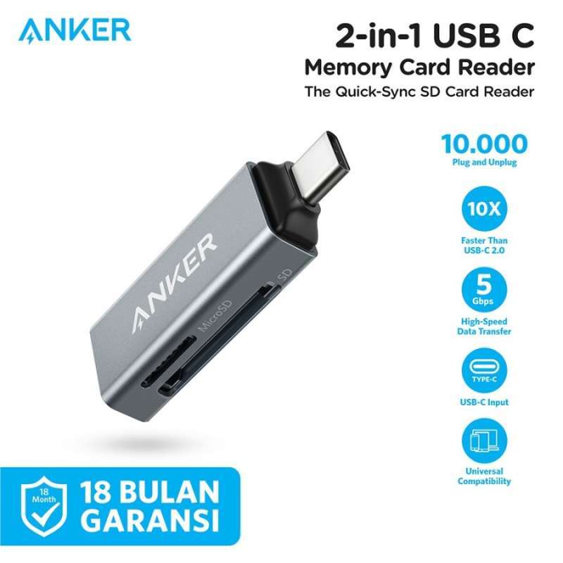 Jual Anker 2in1 USBC Memory Card Reader A8370 di Seller Anker Indonesia Official Store