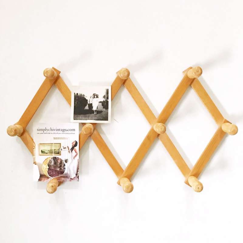 Promo DVN Wooden Wall Hanging Rack Accordion / Gantungan Baju Kayu