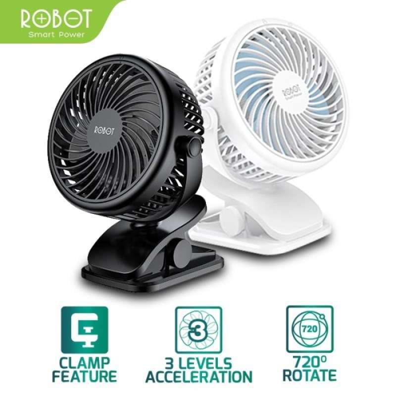 Promo Mini Fan Robot Rt-bf10 Portable Usb 2 In 1 Cleanable 720° Clip ...