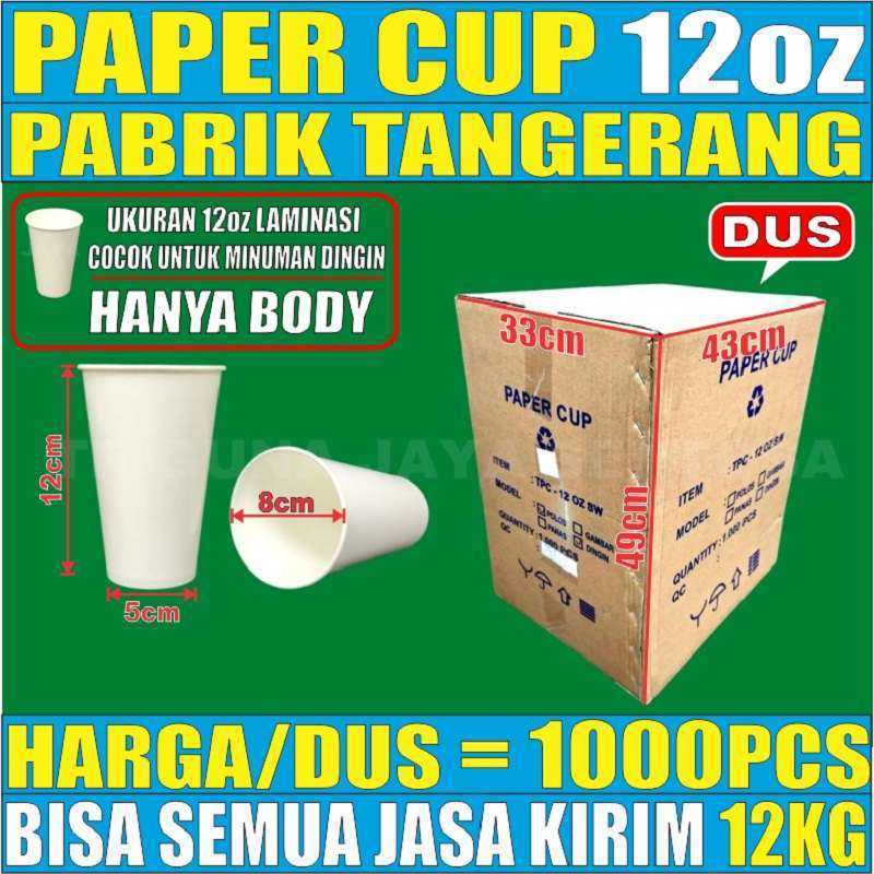Promo Paper Cup 12oz Hot n Cold Per Dus Gelas Kertas Kopi Tahan Panas ...