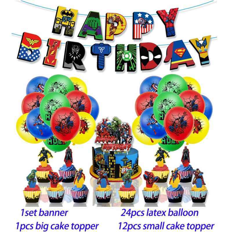 Jual Balon Superhero Spiderman Iron Man Hulk Dekorasi Pesta Ulang Tahun