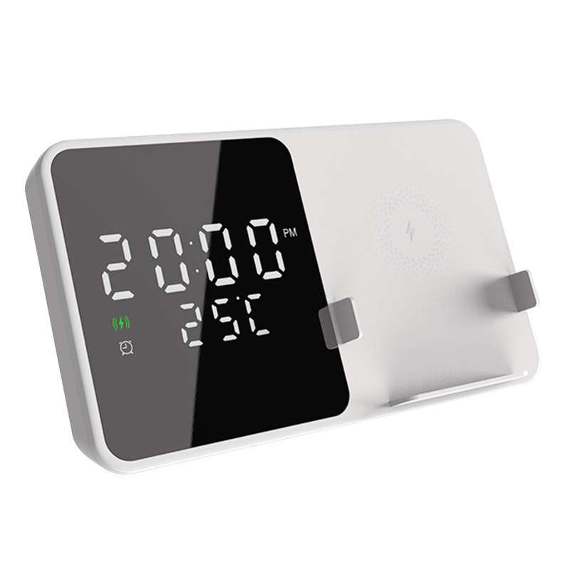 Promo 15W Fast Charger Stand Digital Alarm Clock Charging Station for