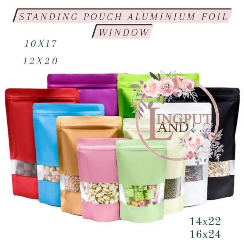 Jual Standing Pouch Aluminium Foil Zip Lock Standing Pouch Window