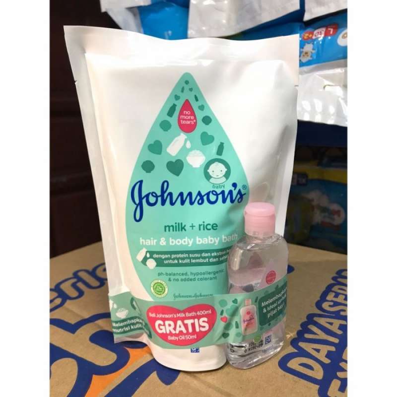 Promo Johnson Baby Milk Bath Top to Toe 2in1 Refill 400ml Sabun Cair