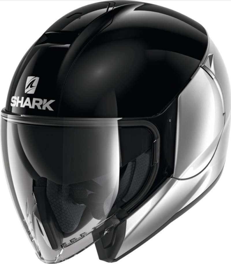 Jual SHARK CITYCRUISER DUAL BLACK SILVER SKS HELM HALF FACE DOUBLE