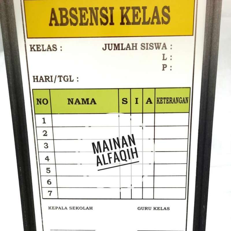 Jual Papan Absensi Siswa- Administrasi Kelas di Seller CV Alfaqih ...